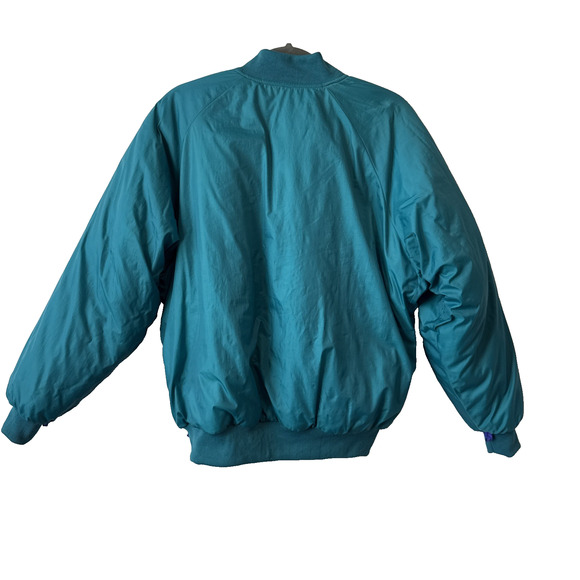 VTG Columbia Women's L Reversible Radial Puffy Ski Jacket 90's Retro Purple Teal - Picture 4 of 14
